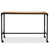 NNEVL Dining Table Solid Mango Wood and Steel 120x60x76 cm