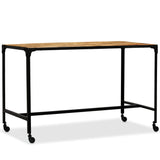 NNEVL Dining Table Solid Mango Wood and Steel 120x60x76 cm