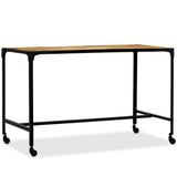NNEVL Dining Table Solid Mango Wood and Steel 120x60x76 cm