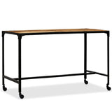 NNEVL Dining Table Solid Mango Wood and Steel 120x60x76 cm
