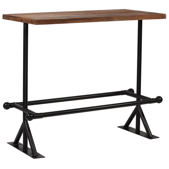 NNEVL Bar Table Solid Reclaimed Wood Dark Brown 120x60x107 cm