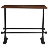 NNEVL Bar Table Solid Reclaimed Wood Dark Brown 150x70x107 cm