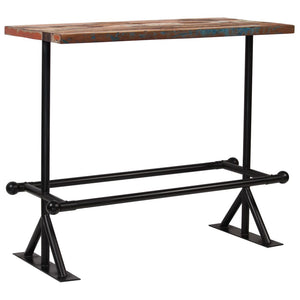 NNEVL Bar Table Solid Reclaimed Wood Multicolour 120x60x107 cm