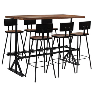 NNEVL Bar Set 7 Piece Solid Reclaimed Wood