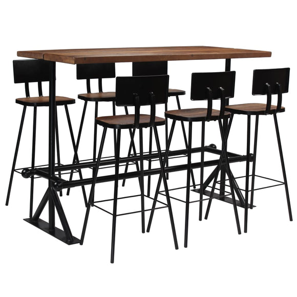 NNEVL Bar Set 7 Piece Solid Reclaimed Wood