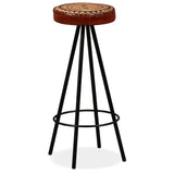 NNEVL Bar Stools 4 pcs Real Leather