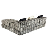 NNEVL 3-Seater Modular Pouffe Grey Stripe Fabric