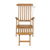 NNEVL Deck Chair with Footrest Solid Teak Wood