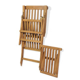 NNEVL Deck Chair with Footrest Solid Teak Wood