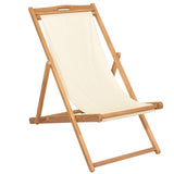 NNEVL Deck Chair Teak 56x105x96 cm Cream