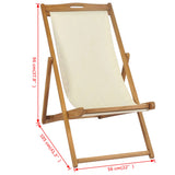 NNEVL Deck Chair Teak 56x105x96 cm Cream