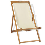NNEVL Deck Chair Teak 56x105x96 cm Cream