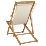 NNEVL Deck Chair Teak 56x105x96 cm Cream