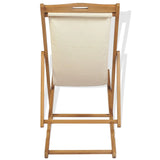 NNEVL Deck Chair Teak 56x105x96 cm Cream