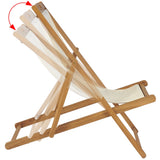 NNEVL Deck Chair Teak 56x105x96 cm Cream