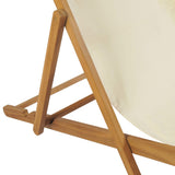 NNEVL Deck Chair Teak 56x105x96 cm Cream