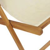 NNEVL Deck Chair Teak 56x105x96 cm Cream