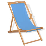 NNEVL Deck Chair Teak 56x105x96 cm Blue