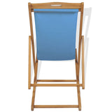 NNEVL Deck Chair Teak 56x105x96 cm Blue
