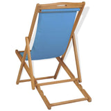 NNEVL Deck Chair Teak 56x105x96 cm Blue