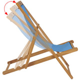 NNEVL Deck Chair Teak 56x105x96 cm Blue
