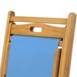 NNEVL Deck Chair Teak 56x105x96 cm Blue