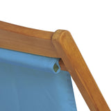 NNEVL Deck Chair Teak 56x105x96 cm Blue