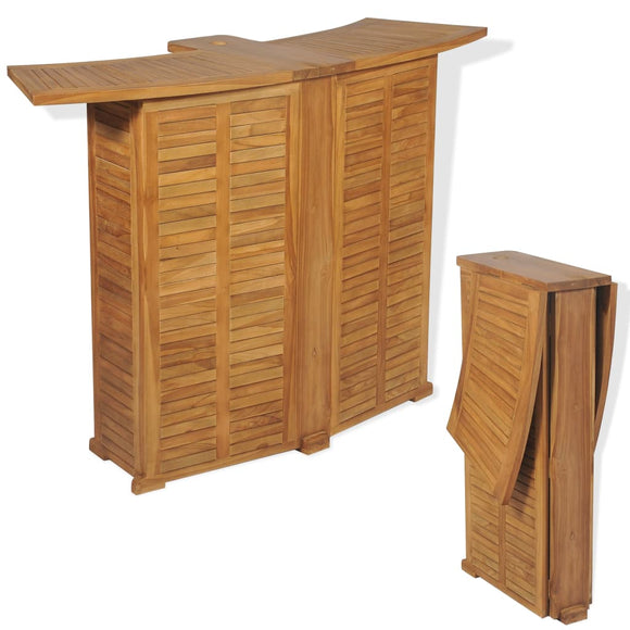 NNEVL Folding Bar Table 155x53x105 cm Solid Teak Wood