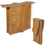 NNEVL 3 Piece Bistro Set with Folding Chairs Solid Teak Wood