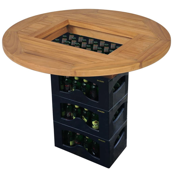 NNEVL Beer Crate Tabletop Teak 70 cm