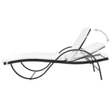 NNEVL Sun Loungers 2 pcs with Table Poly Rattan Black (42884+42886)