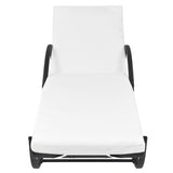 NNEVL Sun Loungers 2 pcs with Table Poly Rattan Black (42884+42886)