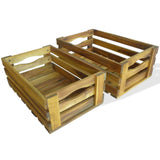 NNEVL Apple Crate Set 2 Pieces Solid Acacia Wood