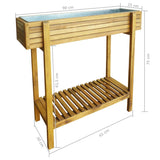 NNEVL Raised Garden Raised Bed Solid Acacia Wood and Zinc