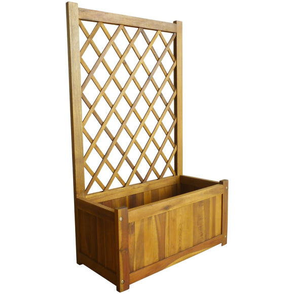 NNEVL Garden Raised Bed with Trellis Solid Acacia Wood