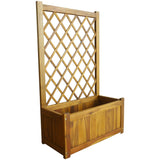 NNEVL Garden Raised Bed with Trellis Solid Acacia Wood