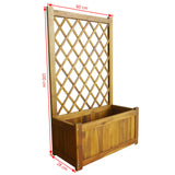 NNEVL Garden Raised Bed with Trellis Solid Acacia Wood
