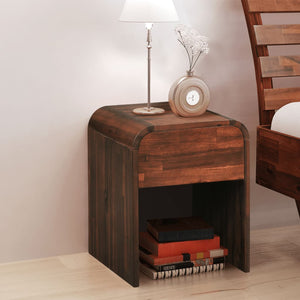 NNEVL Nightstand 41.5x42x52 cm Solid Acacia Wood