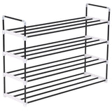 NNEVL Shoe Rack with 4 Shelves Metal and Plastic Black
