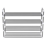 NNEVL Shoe Rack with 4 Shelves Metal and Plastic Black