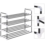 NNEVL Shoe Rack with 4 Shelves Metal and Plastic Black