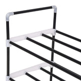 NNEVL Shoe Rack with 4 Shelves Metal and Plastic Black