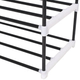 NNEVL Shoe Rack with 4 Shelves Metal and Plastic Black