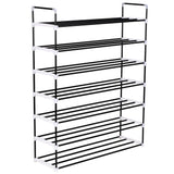 NNEVL Shoe Rack with 7 Shelves Metal and Plastic Black