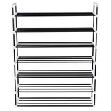 NNEVL Shoe Rack with 7 Shelves Metal and Plastic Black