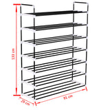 NNEVL Shoe Rack with 7 Shelves Metal and Plastic Black