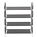 NNEVL Shoe Rack with 4 Shelves Metal and Non-woven Fabric Black