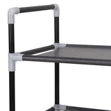 NNEVL Shoe Rack with 8 Shelves Metal and Non-woven Fabric Black