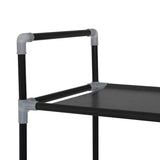 NNEVL Shoe Rack with 10 Shelves Metal and Non-woven Fabric Black