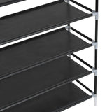 NNEVL Shoe Rack with 10 Shelves Metal and Non-woven Fabric Black